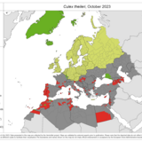 Culex theileri - current known distribution: October 2023