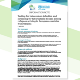 Cover of the report: Testing for tuberculosis infection and screening for tuberculosis disease among refugees arriving in European countries from Ukraine