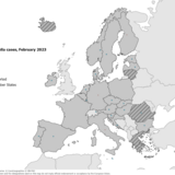 Number of rubella cases by country, February 2023