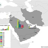Geographical distribution of confirmed cases of MERS-CoV, by country of infection and year, from April 2012 to May 2023