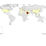 Geographical distribution of confirmed cases of MERS-CoV by reporting country, April 2012 – 10 October 2022