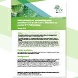 Cover of the report on Methodology for estimating point prevalence of SARS-CoV-2 infection by pooled RT-PCR testing