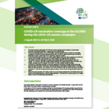 Cover of the report "COVID-19 vaccination coverage in the EU/EEA  during the 2024–25 season campaigns"