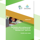 Cover of the report: The Swedish advice-making process for distance learning in schools, November 2020 − April 2021"