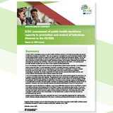 Cover of the report "ECDC assessment of public health workforce capacity in prevention and control of infectious diseases in the EU/EEA"