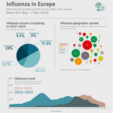 Influenza infographic, week 18 2023