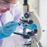 Microscope in laboratory