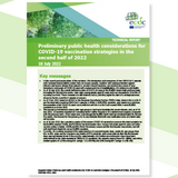 Preliminary public health considerations for COVID-19 vaccination strategies in the second half of 2022 cover