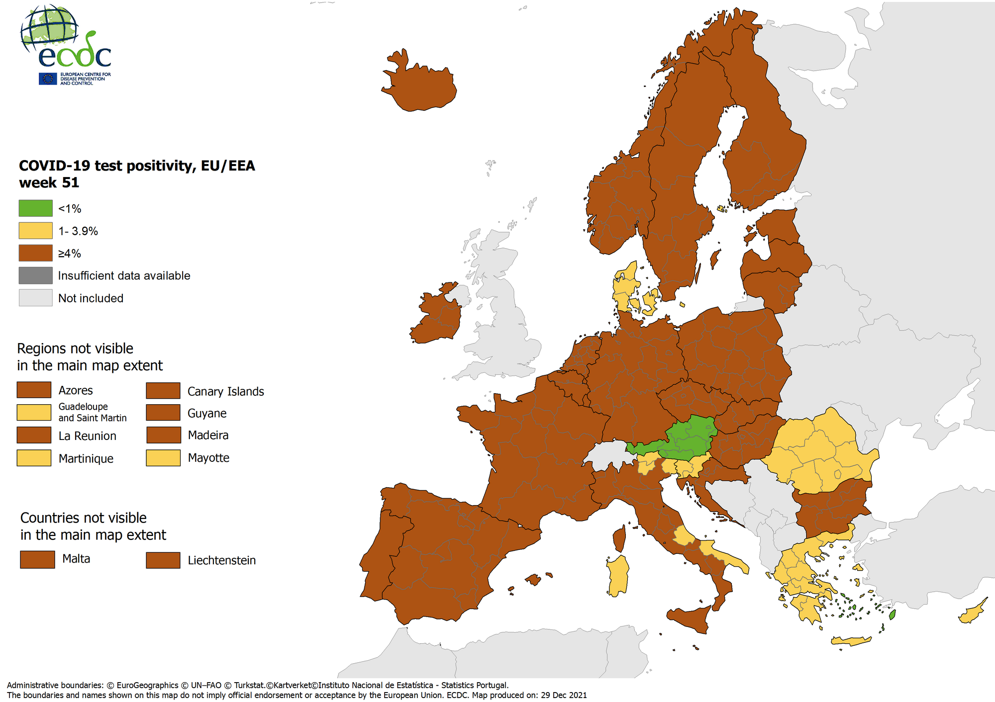Positivity rates, updated 30 December 2021