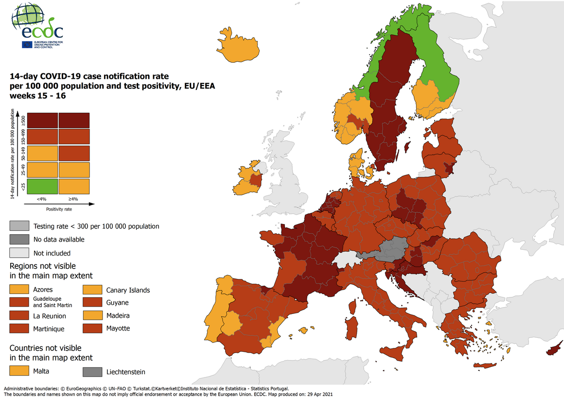 Maps In Support Of The Council Recommendation On A Coordinated Approach To Travel Measures In The Eu