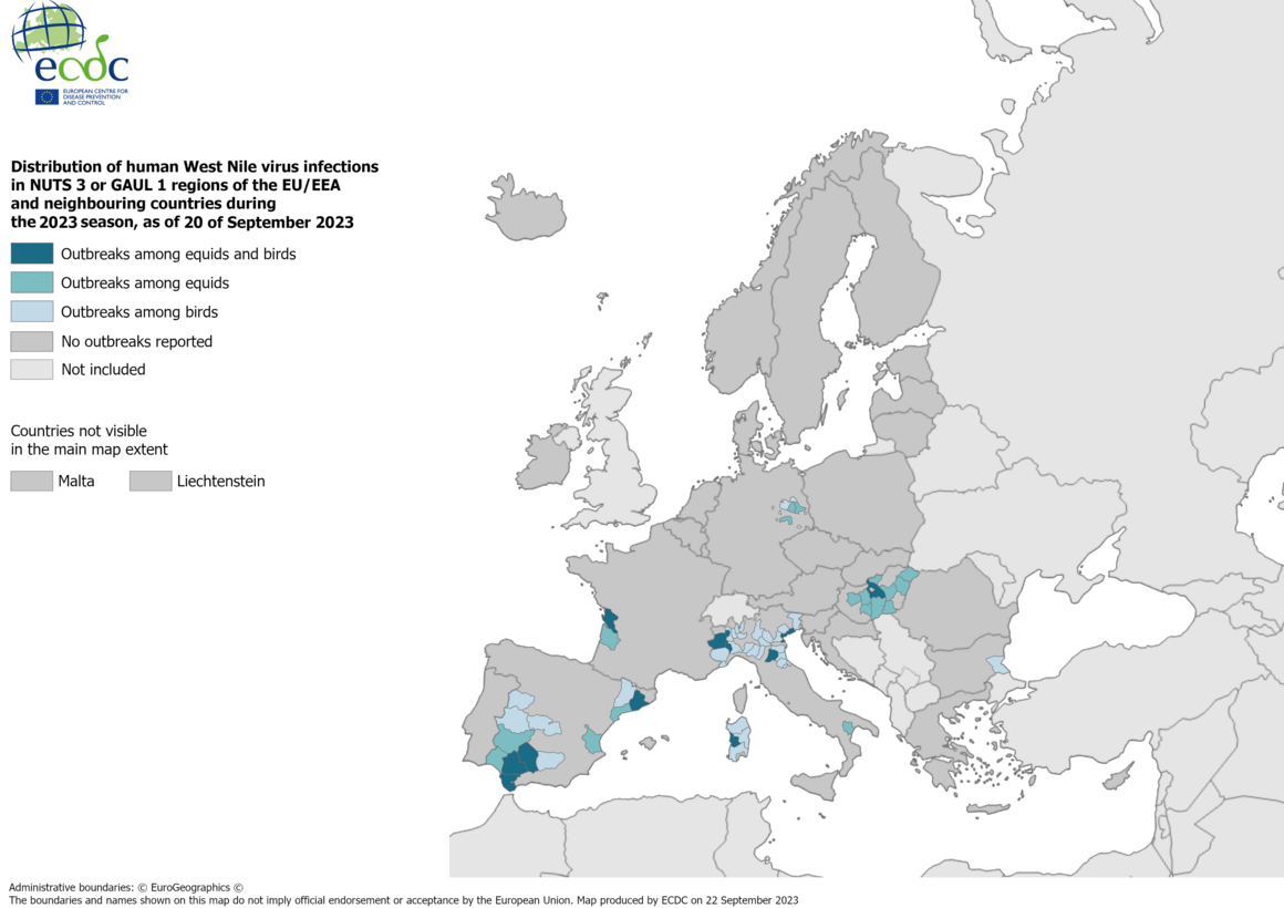 West Nile virus - outbreaks among equids and/or birds, 20 September 2023