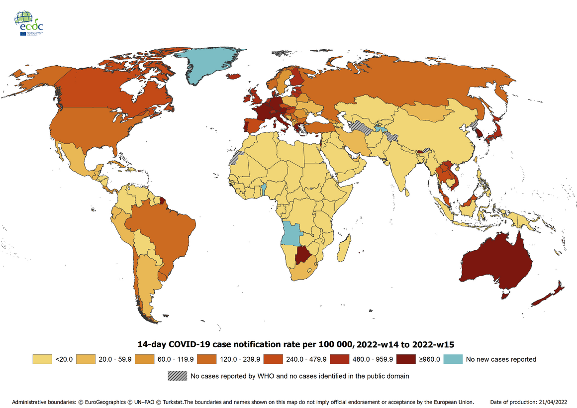 Cases world covid-19 Map: Covid