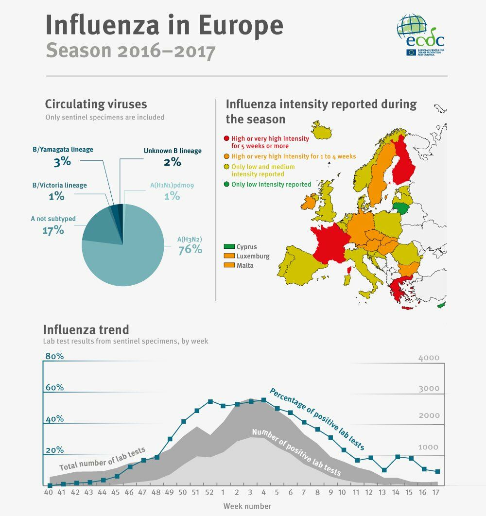 Influenza in Europe, 2016-2017