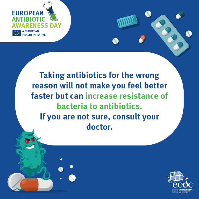 Social media card: don't take antibiotics for the wrong reasons