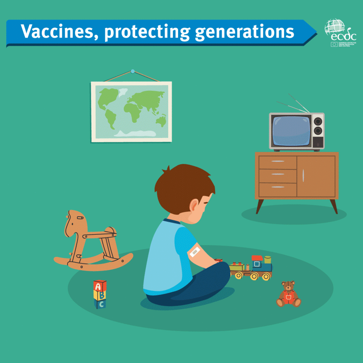 Editable animation: Vaccines protecting generations