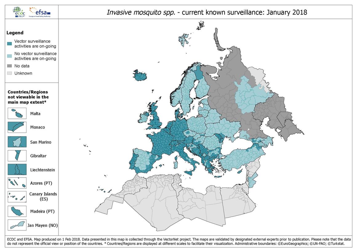 Invasive_mosquito_spp distribution January 2018