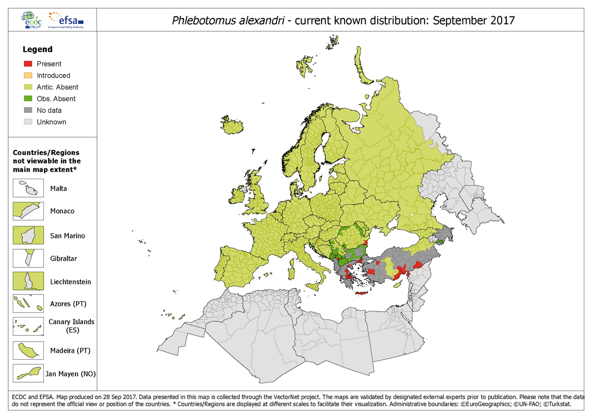 Phlebotomus-alexandri distribution September 2017