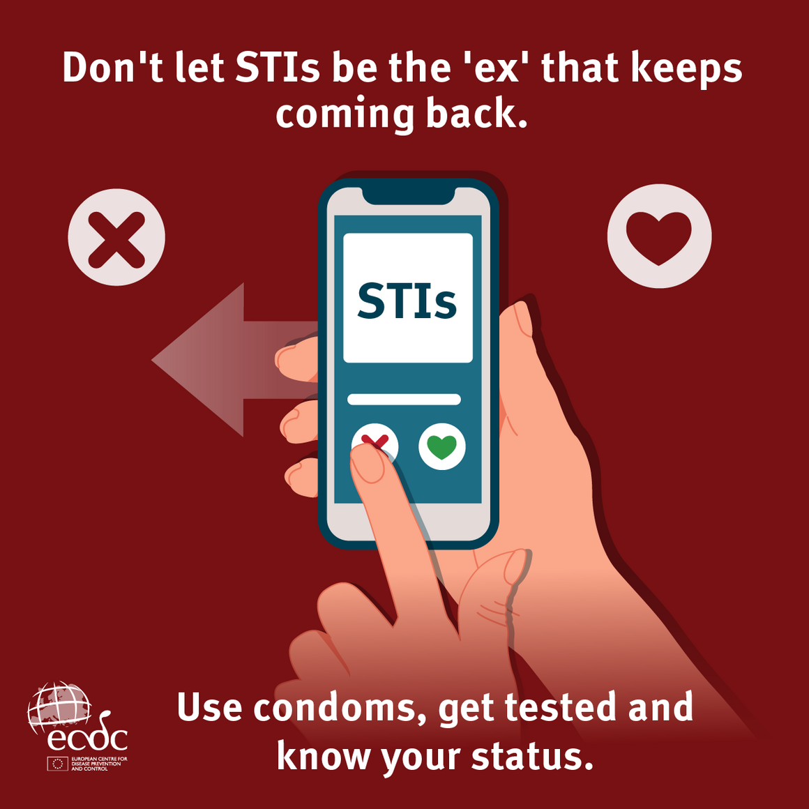 Social media card: Swipe left on STIs