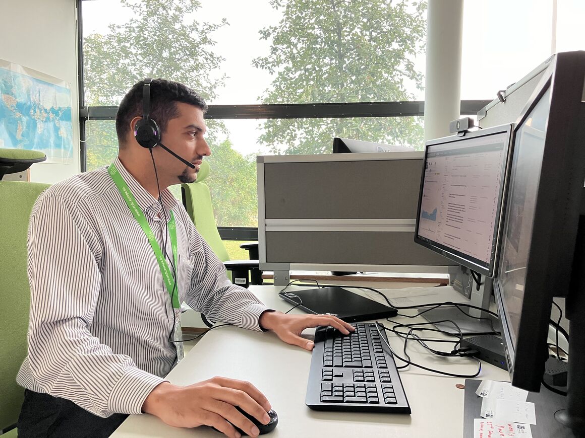 Subhi Alshaer by laptop