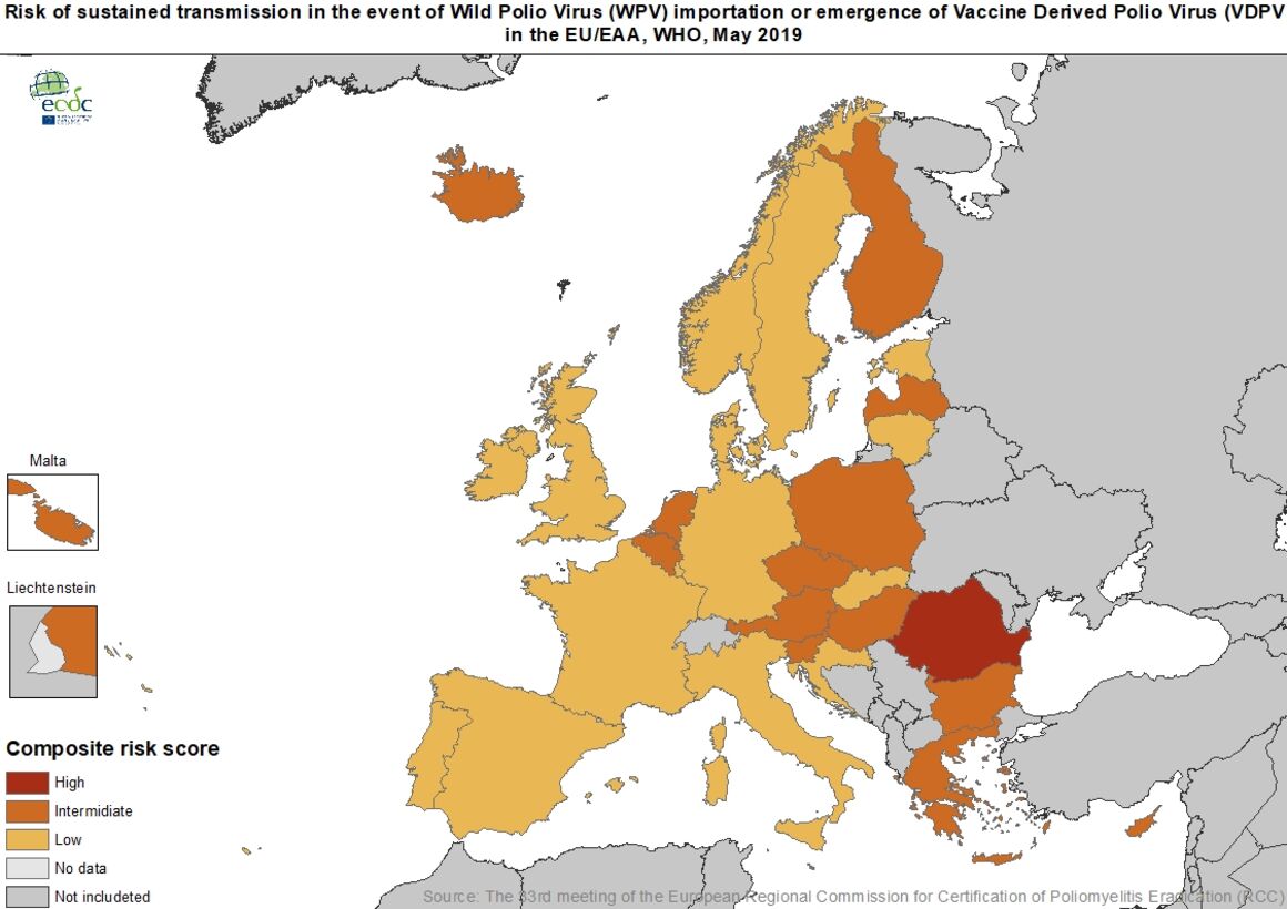 Polio map EU 