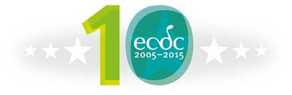 Logotype of the 10 year anniversary of ECDC