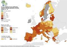 14-day case notification rate per 100 000 inhabitants, updated 10 June 2021