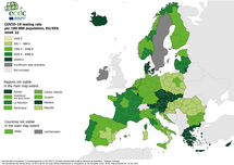 Testing rates per 100 000 inhabitants, updated 10 June 2021