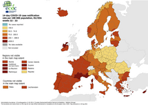 14-day case notification rate per 100 000 inhabitants, updated 26 August 2021