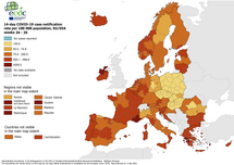 14-day case notification rate per 100 000 inhabitants, updated 9 September 2021
