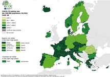 Testing rates per 100 000 inhabitants, updated 9 December 2021