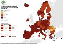 14-day case notification rate per 100 000 inhabitants, updated 30 December 2021