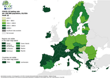 Testing rates per 100 000 inhabitants, updated 6 January 2022