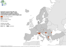 West Nile virus in Europe in 2022 - human cases, updated 3 August 2022