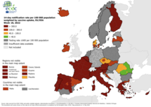14-day notification rate weighted by vaccine uptake, updated 12 May 2022