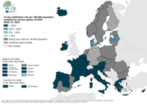 14-day notification rate weighted by vaccine uptake, updated 14 July 2022 (colour-blind friendly)