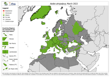 Aedes atropalpus - current known distribution: March 2022