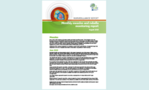 Coverof the monthly measles abd rubella monitoring report, August 2018 Thumbnail