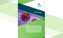Cover of the report: "Guidelines on the prevention of HIV transmission through substances of human origin"