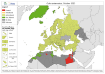 Culex antennatus - current known distribution: October 2023