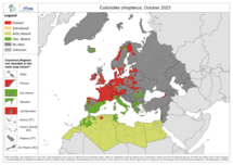 Culicoides chiopterus - current known distribution: October 2023