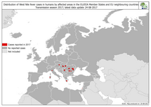 West Nile fever in Europe in 2017; updated 25 August Thumbnail