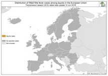 West Nile fever in Europe in 2018 - equine cases; updated 14 June Thumbnail
