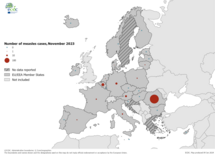 Number of measles cases by country, November 2023