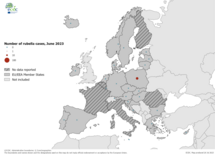 Number of rubella cases by country, June 2023