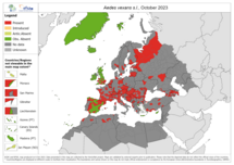 Aedes vexans s.l. - current known distribution: October 2023