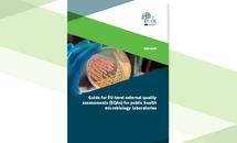 Cover of the report: "Guide for EU-level external quality assessments (EQAs) for public health microbiology laboratories"