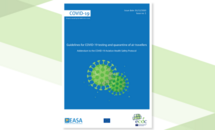 Cover of the report: Guidelines for COVID-19 testing and quarantine of air travellers - Addendum to the Aviation Health Safety Protocol