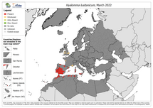Hyalomma lusitanicum - current known distribution: March 2022