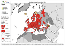 Ixodes ricinus - current known distribution: September 2020