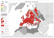 Ixodes ricinus - current known distribution: February 2023